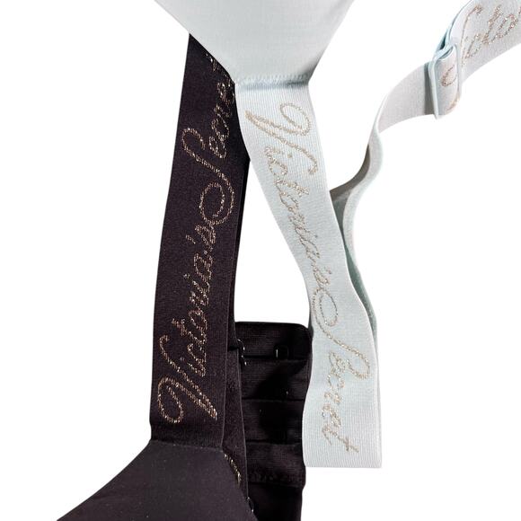 Victoria’s Secret Wireless T-Shirt Bras 38C Lot of 2 Black & Light Green NEW - Picture 8 of 9